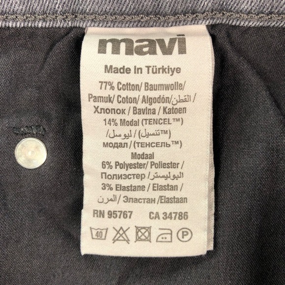 Mavi Jake Slim Leg Mens Jeans 33x30 Dark Grey Denim - Picture 8 of 16